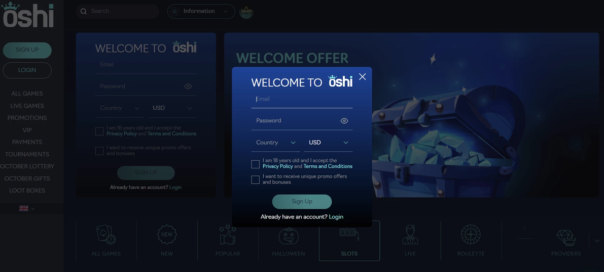 oshi casino Gameplay