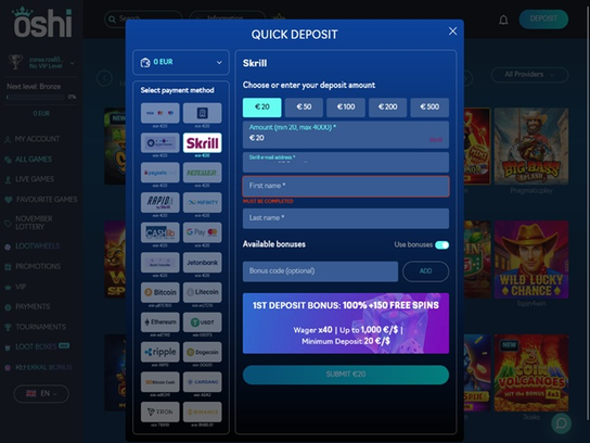 oshi casino Gameplay